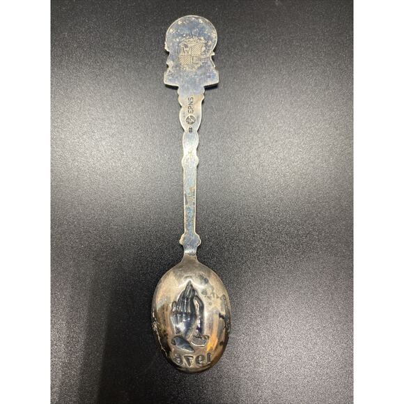 Vintage 1978 CHRISTMAS Silver Plate Souvenir COLLECTIBLE Kids Praying Hands - Picture 7 of 12